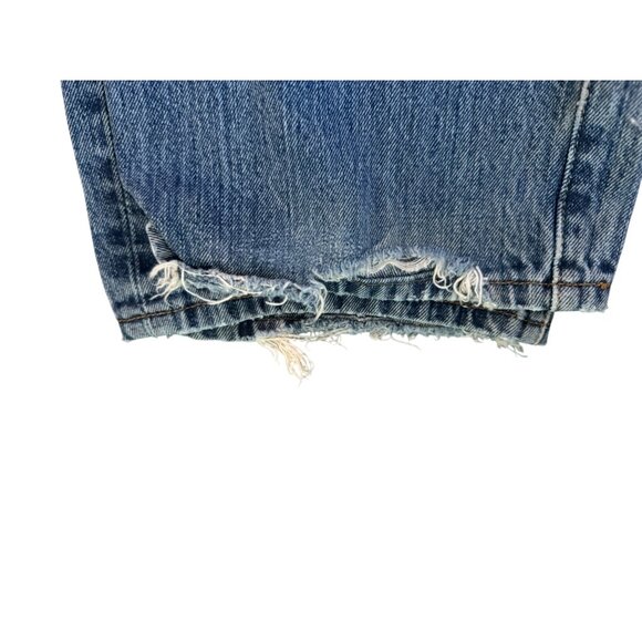 Levis 501 Original Fit Medium Wash Jeans W38 L32 Distressed Hem Hole and Dirty - Picture 8 of 13